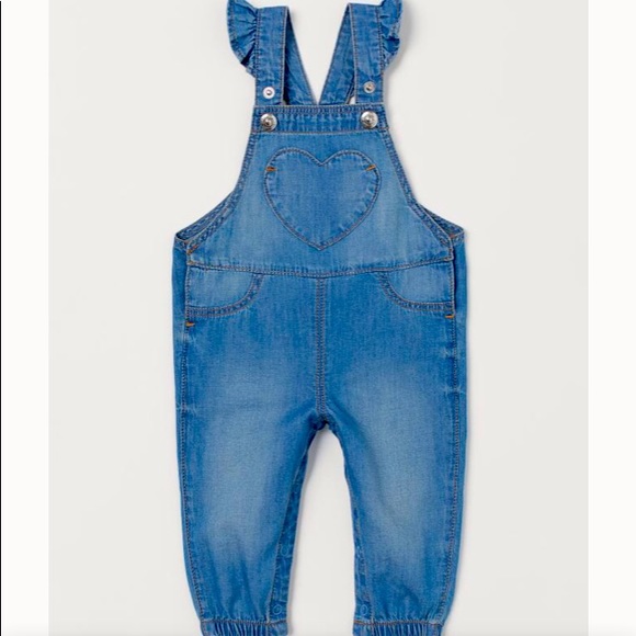 12-18m H&M Dark Wash Overalls - Picture 1 of 4